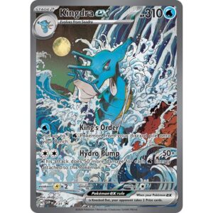 Kingdra EX 131 Water-type Pokémonkaart met EX-artwork in uitstekende staat voor verzamelaars en TCG-spelers