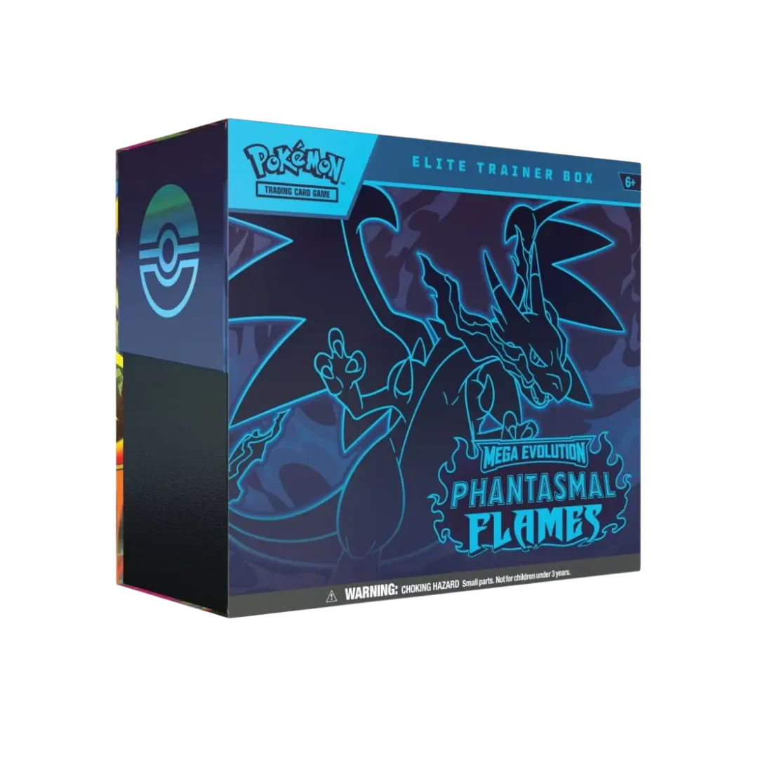 Pokémon TCG Phantasmal Flames Elite Trainer Box – officiële trading card game box met boosters, sleeves en premium accessoires”